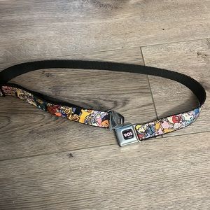 Kids belt with a collage of cartoon characters on it